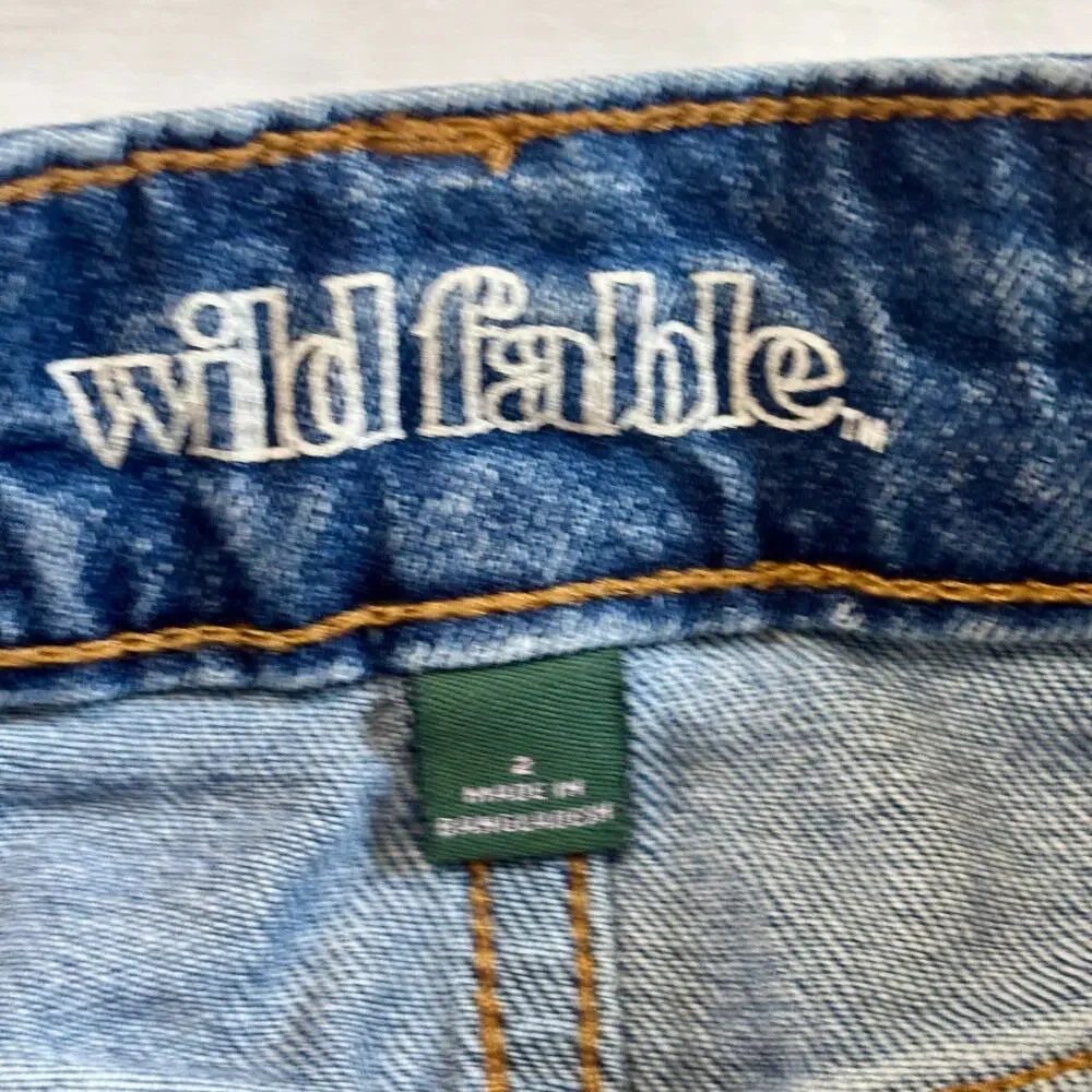 Wild Fable Denim Mini Skirt Blue Jean Women's Size 2 Mid Rise 5-Pocket